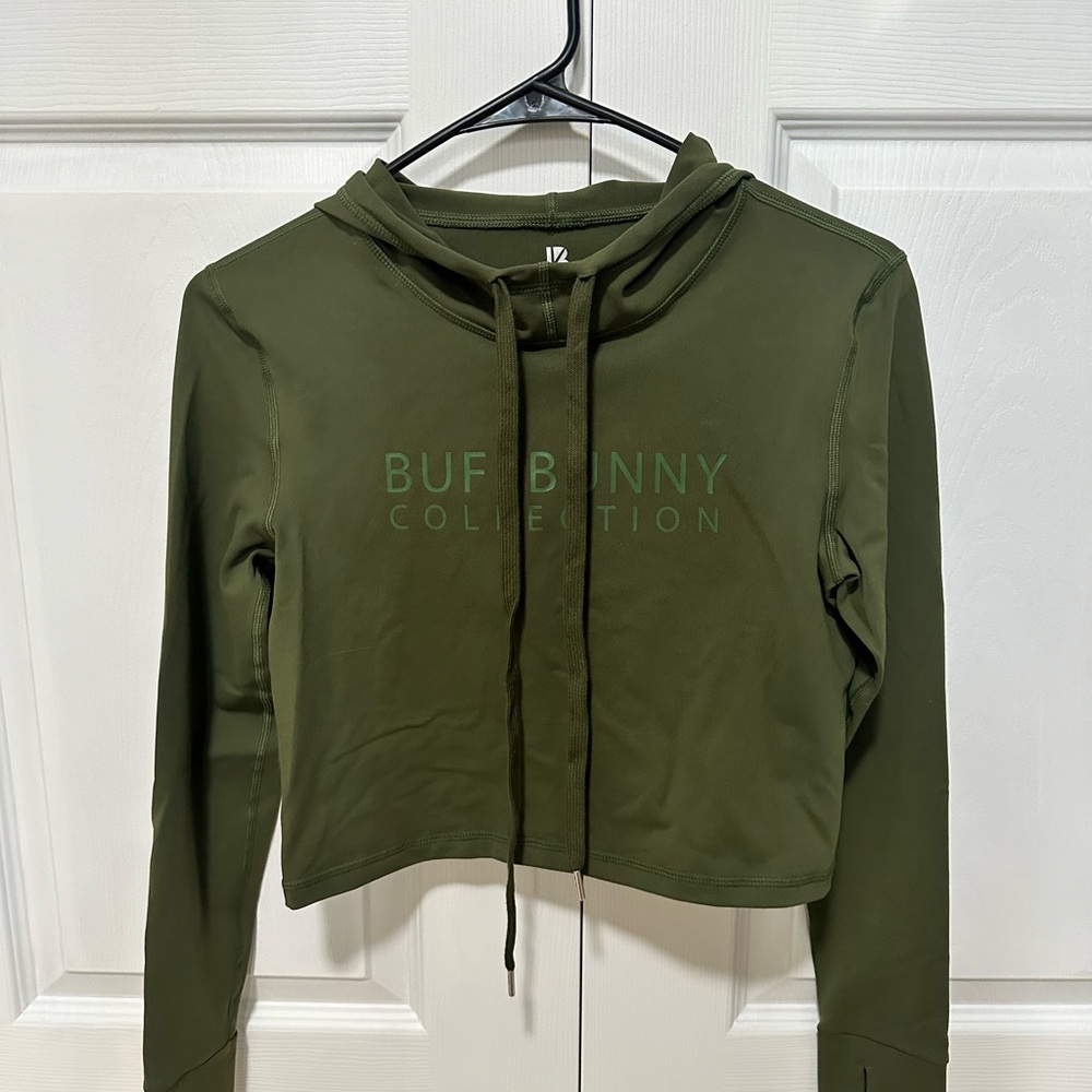 BuffBunny Forest Green Cropped Hoodie